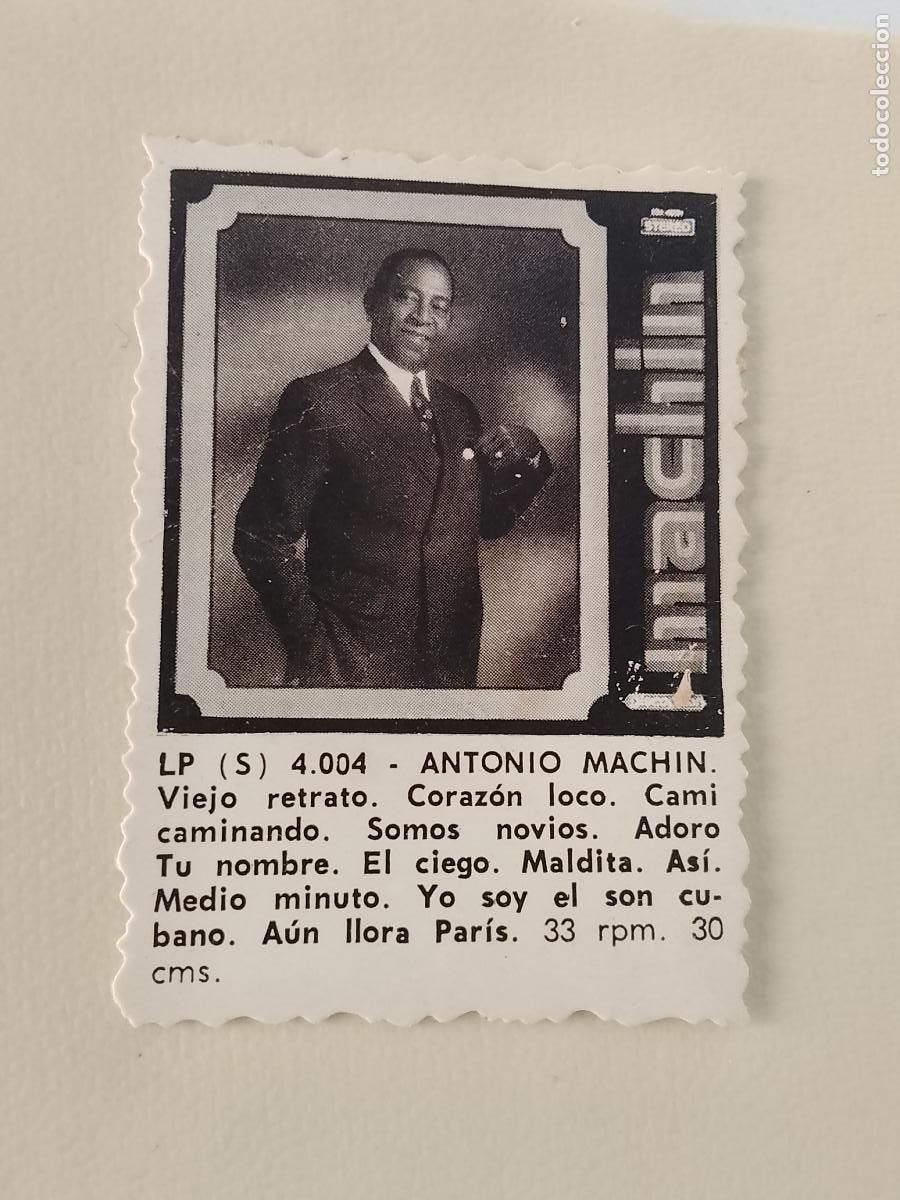 M&uacute;sica de colecci&oacute;n: SIMILAR A CROMO DE CARTON troquelado MUSICA - CANTANTE O GRUPO - ANTONIO MACHIN