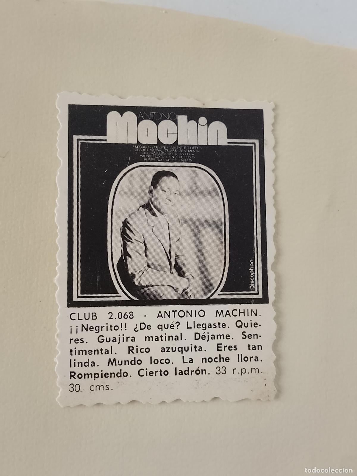 M&uacute;sica de colecci&oacute;n: SIMILAR A CROMO DE CARTON troquelado MUSICA - CANTANTE O GRUPO - ANTONIO MACHIN