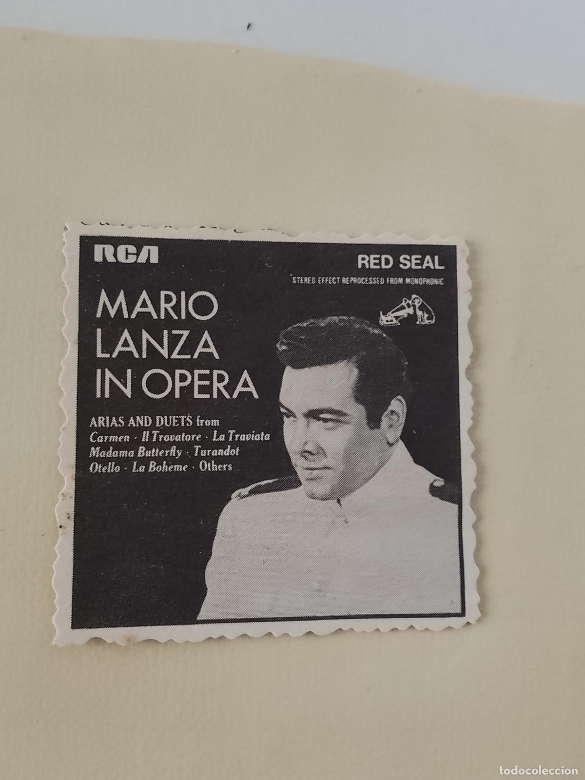 M&uacute;sica de colecci&oacute;n: SIMILAR A CROMO DE CARTON troquelado MUSICA - CANTANTE O GRUPO - MARIO LANZA