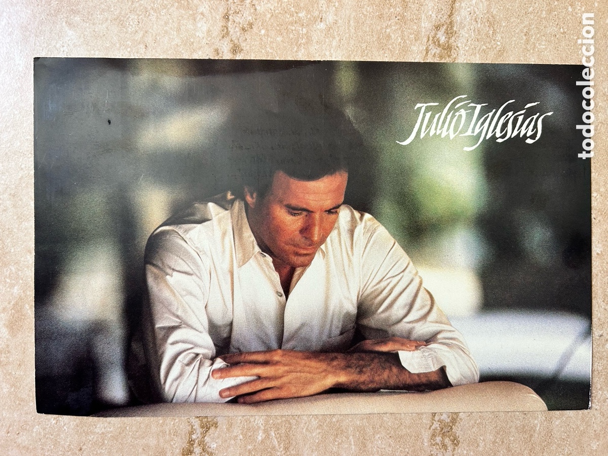 Musica di collezione: Tarjeta postal amigos de julio iglesias a&ntilde;o 1987 Un Hombre solo movera el mundo