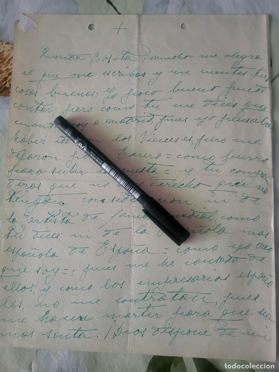 Musiksammlung: Raquel Meller carta manuscrita de la artista a una amiga 7 Abril 1957......