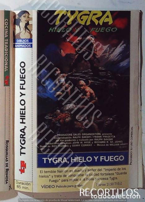 M&uacute;sica de colecci&oacute;n: TYGRA HIELO Y FUEGO CARATULA VHS