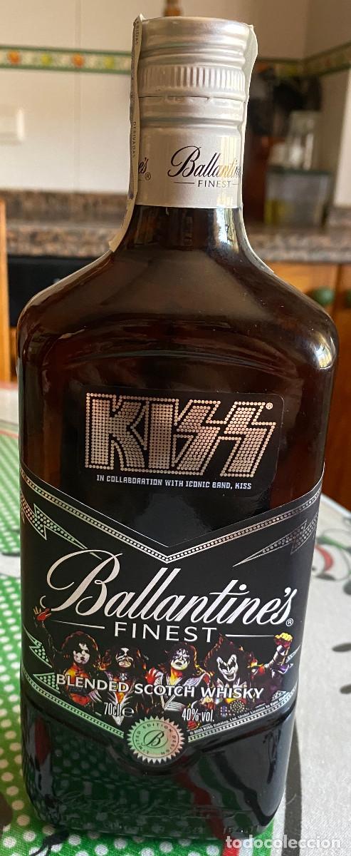 M&uacute;sica de colecci&oacute;n: Botella de whisky Ballantine's. Edici&oacute;n limitada dedicada al grupo de metal rock KISS. Nueva.