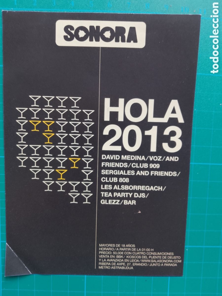 M&uacute;sica de colecci&oacute;n: DISCOTECA SONORA ERANDIO BIZKAIA . FLYER HOLA 2013 .