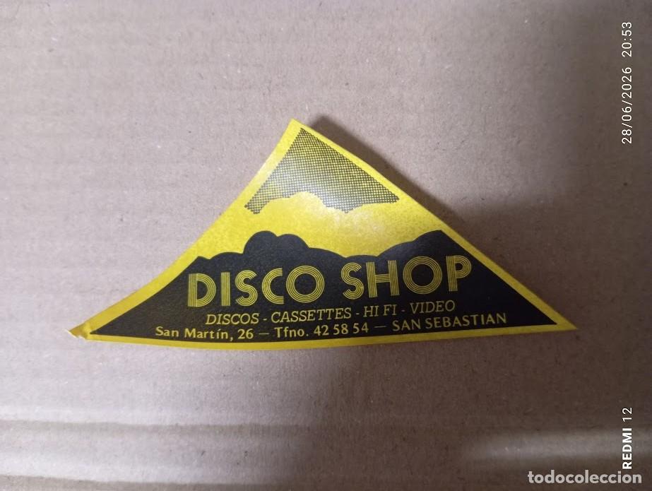M&uacute;sica de colecci&oacute;n: ETIQUETA PARA DISCOS DE TIENDA DE DISCOS DISCO SHOP SAN SEBASTIAN