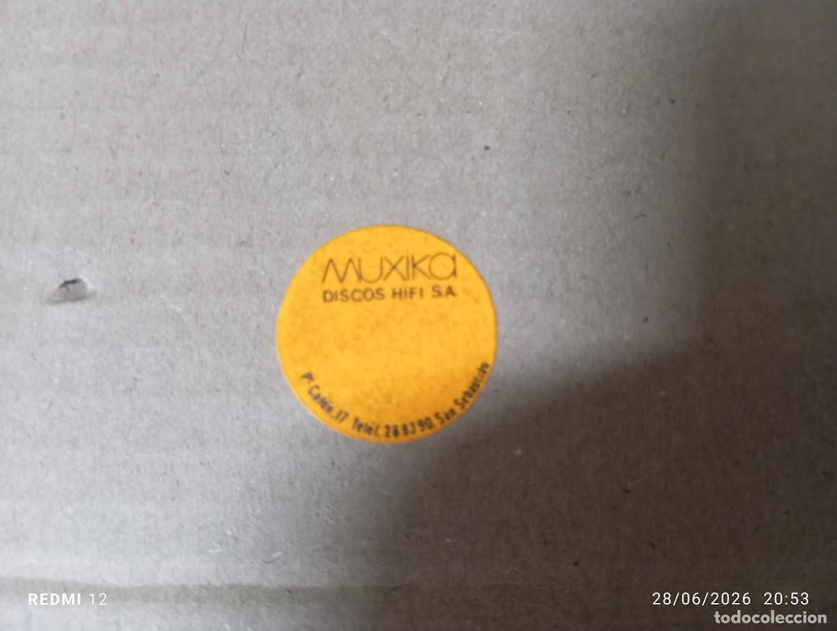 M&uacute;sica de colecci&oacute;n: ETIQUETA PARA DISCOS DE TIENDA DE DISCOS MUXIKA SAN SEBASTIAN