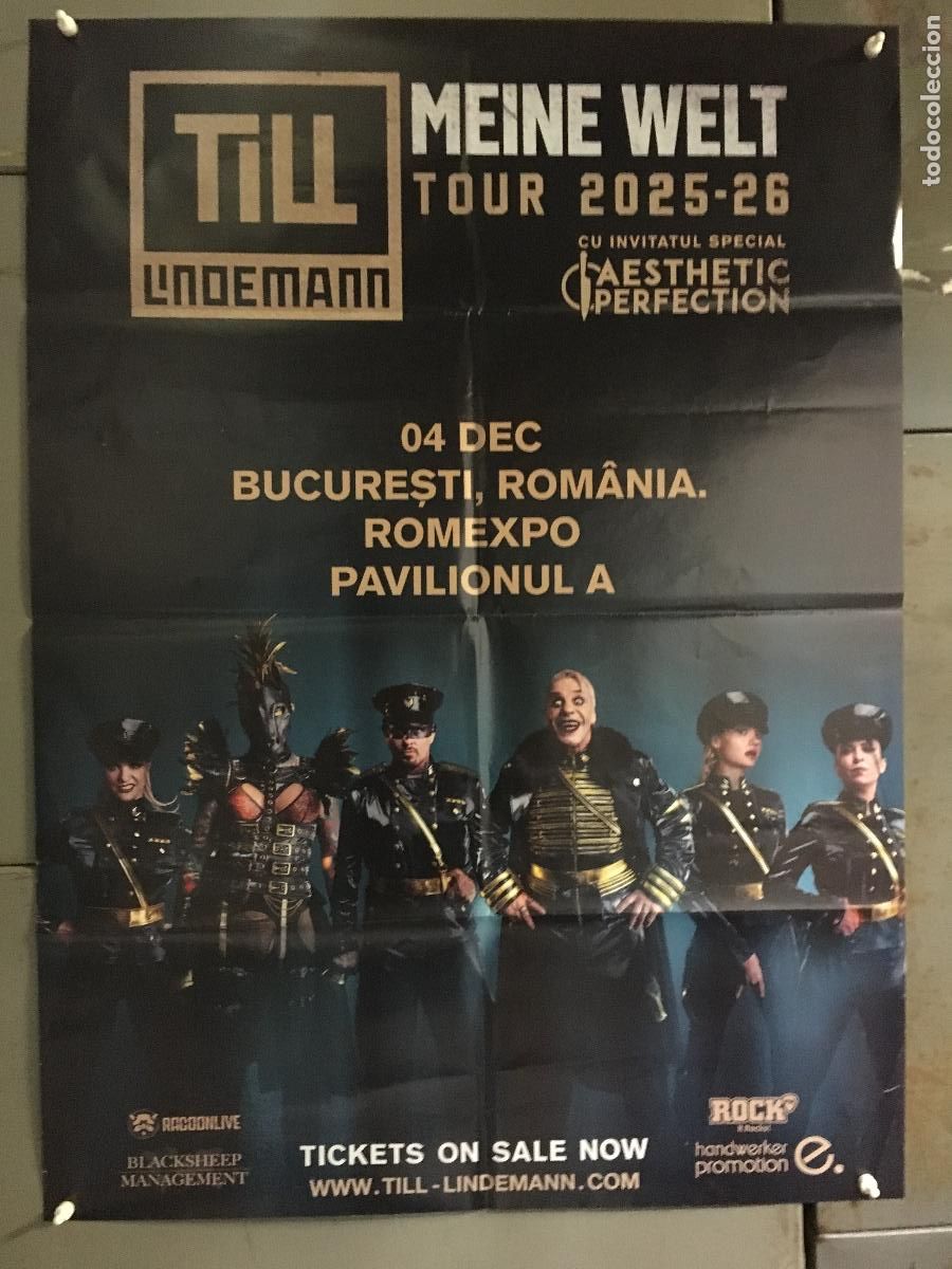 Musiksammlung: AFJ39 TILL LINDEMANN MEINENE WELT TOUR 2025 - 2026 CONCIERTO BUCAREST POSTER ORIGINAL 64X88 RUMANO