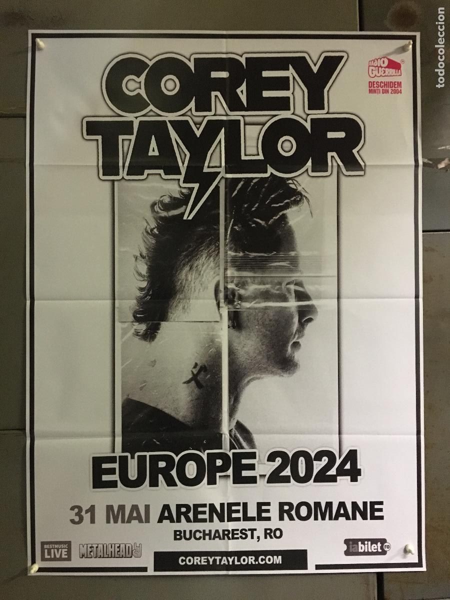 Musique de collection: AFJ47 COREY TAYLOR EUROPE 2024 TOUR CONCIERTO BUCAREST POSTER ORIG 64X88 RUMANO