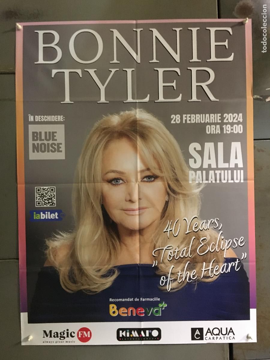 Musique de collection: AFJ48 BONNIE TYLER 40 YEARS TOTAL ECLIPSE OF HEART 2024 CONCIERTO BUCAREST POSTER ORIG 64X88 RUMANO