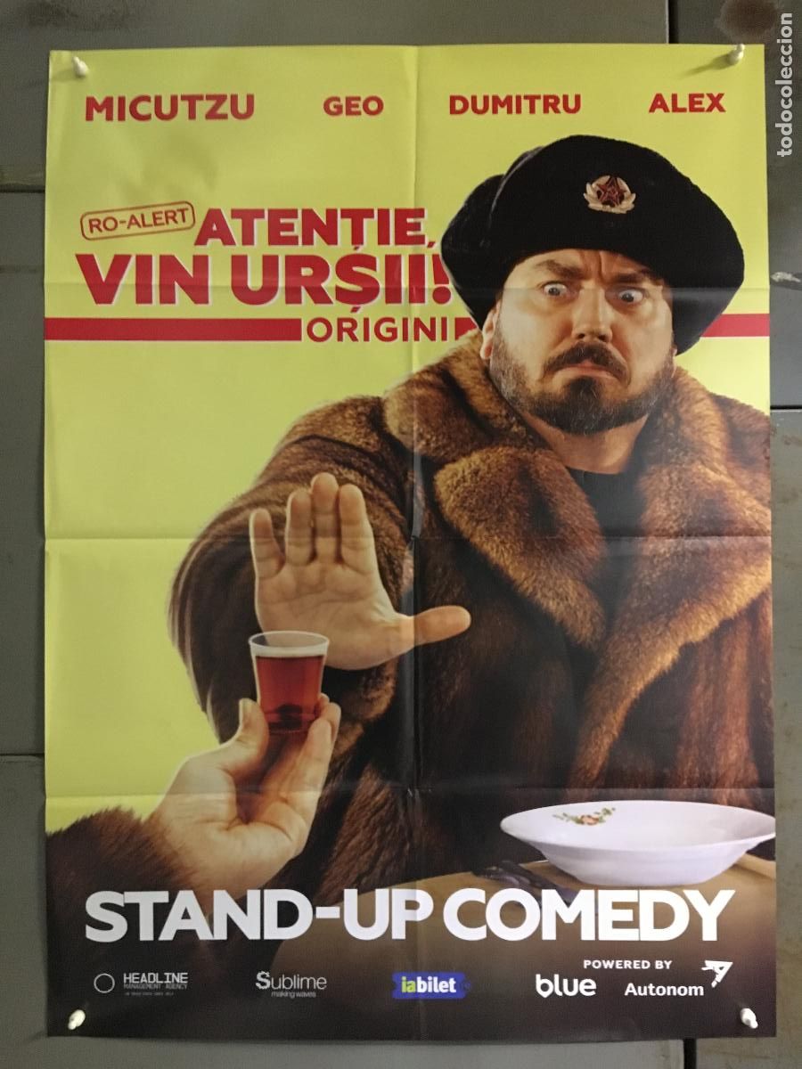Musique de collection: AFJ54 ATENTIE VIN URSII MICUTZU STAND UP COMEDY BUCAREST POSTER ORIGINAL 64X88 RUMANO