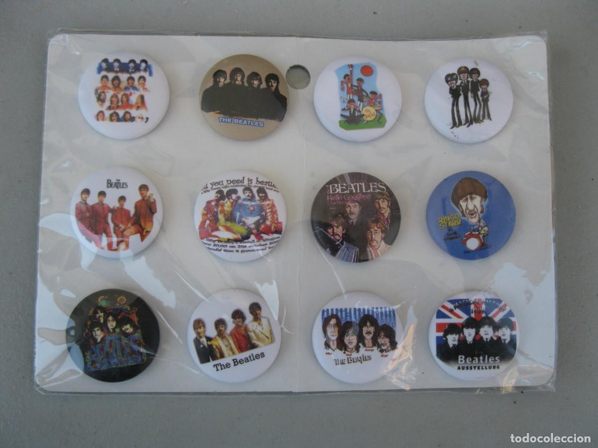M&uacute;sica de colecci&oacute;n: LOTE DE 12 CHAPAS DE THE BEATLES.