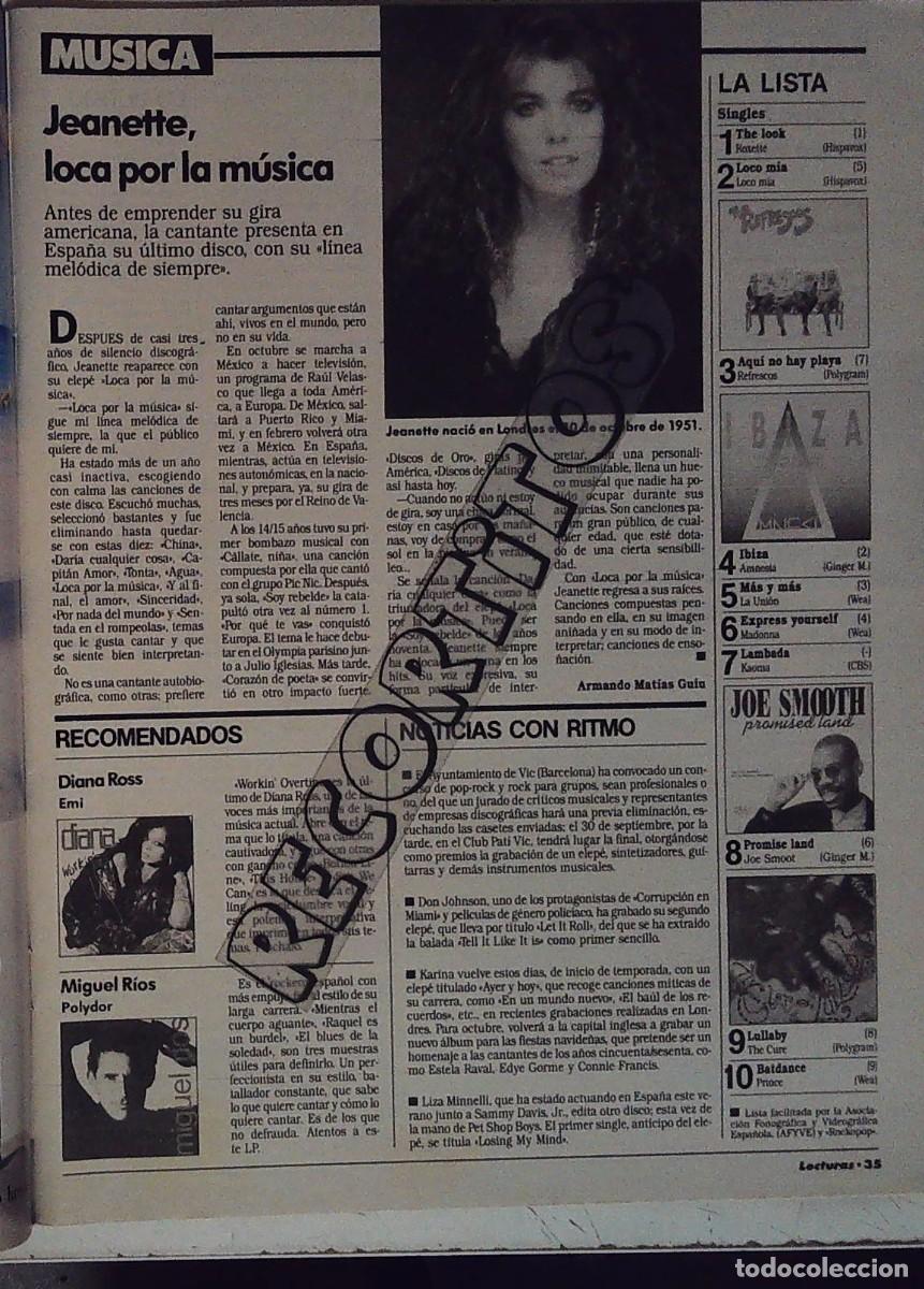 M&uacute;sica de colecci&oacute;n: JEANETTE DIANA ROSS MIGUEL RIOS NICOLE KIDMAN LECCIN SAM NEIL THE CURE REFRESCOS JOE SMOOT