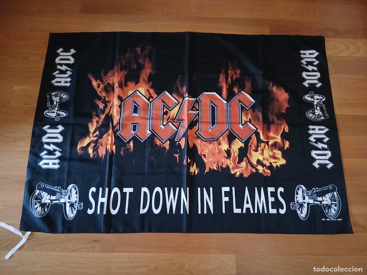 M&uacute;sica de colecci&oacute;n: Bandera AC/DC gran tama&ntilde;o (135x93 cm), Shot down in flames