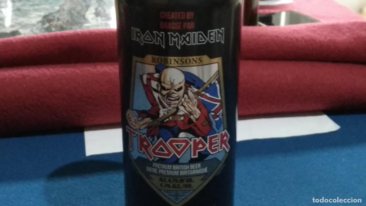 M&uacute;sica de colecci&oacute;n: IRON MAIDEN. IRON MAIDEN, Lata de Cerveza importada de UK. TROOPER 500 ml. HEAVY METAL