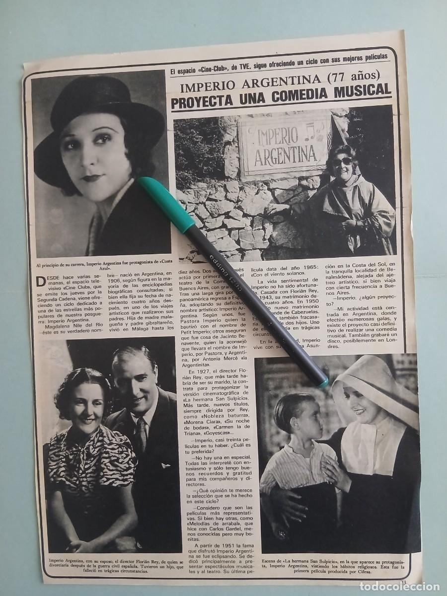 M&uacute;sica de colecci&oacute;n: IMPERIO ARGENTINA. ARTICULO DE PRENSA