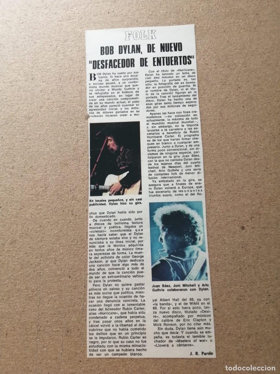 M&uacute;sica de colecci&oacute;n: ARTICULO MUSICAL. BOB DYLAN DE NUEVO DESFACEDOR DE ENTUERTOS