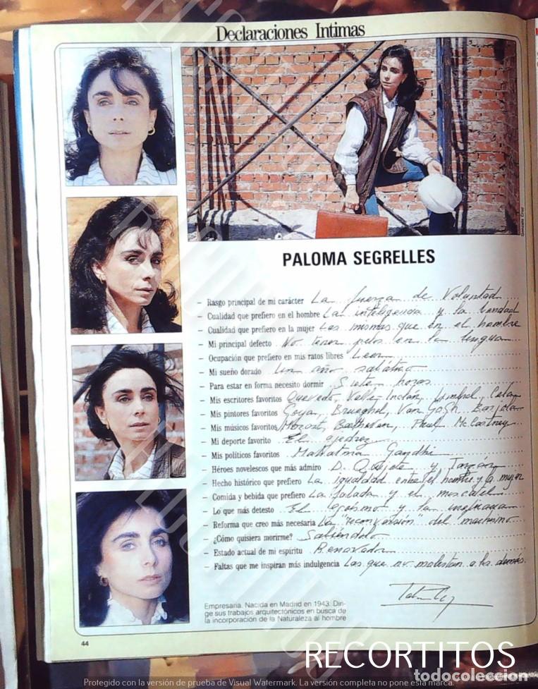 M&uacute;sica de colecci&oacute;n: paloma segrelles declaraciones intimas