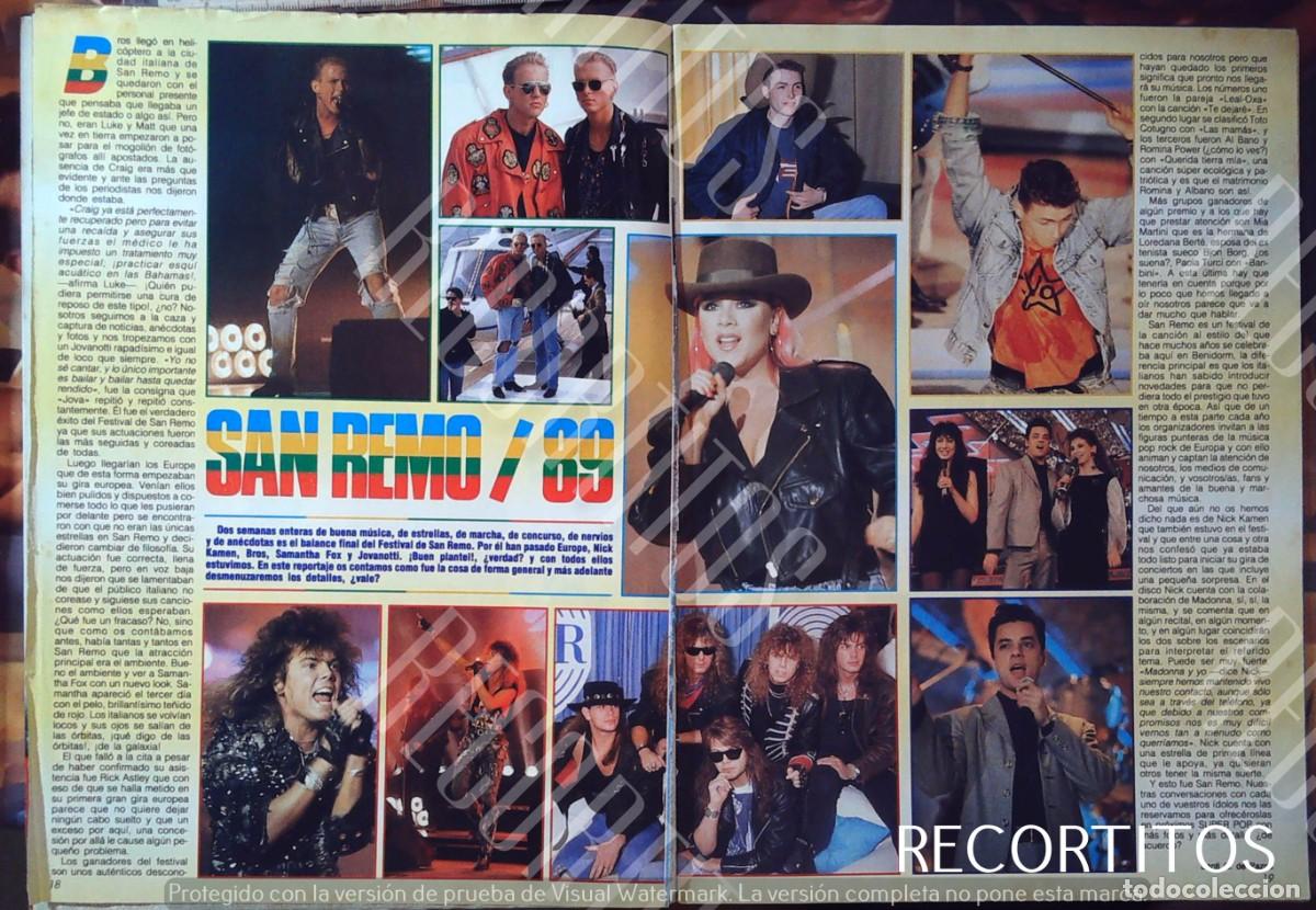 M&uacute;sica de colecci&oacute;n: san remo 89 samantha fox europe bross nick kamen jovanotti la historia de toi los toi pre bollycao