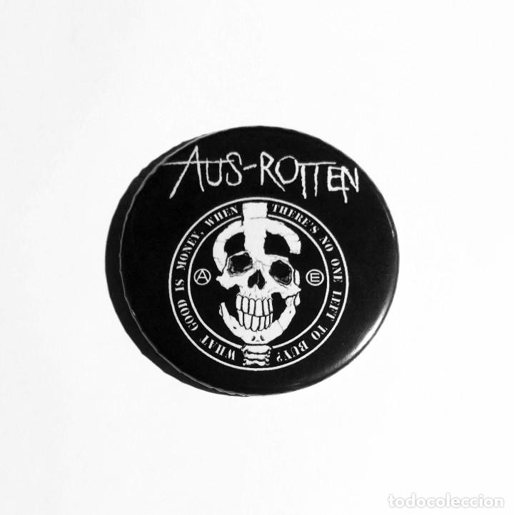 Collectible Music: AUS-ROTTEN - LOGO IM&Aacute;N NEVERA 59MM - CRUST PUNK HARDCORE