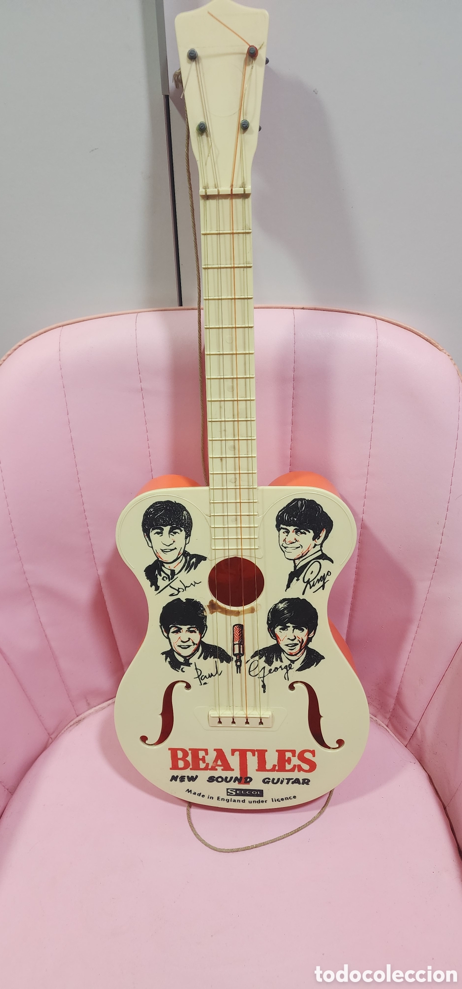 M&uacute;sica de colecci&oacute;n: The Beatles: Memorabilia original inglesa Guitarra Selcol 1964 en perfecto estado!! VEA MURO BEATLE