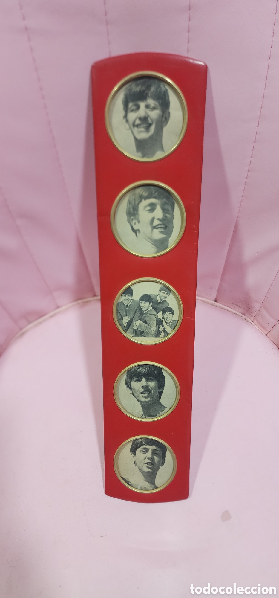 M&uacute;sica de colecci&oacute;n: The Beatles: expositor espa&ntilde;ol antiguo para fotos a&ntilde;os 60s