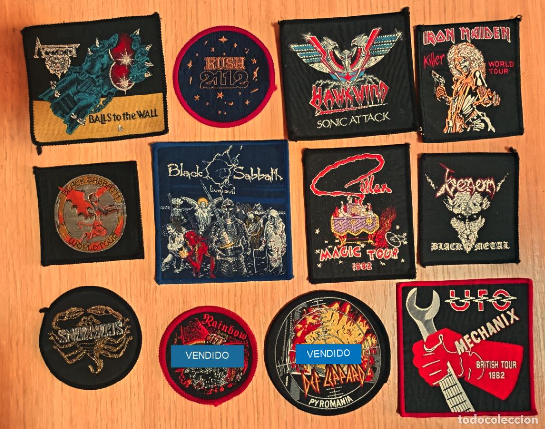 Musica di collezione: Colecci&oacute;n parches heavy metal. Merchandise original a&ntilde;os 80
