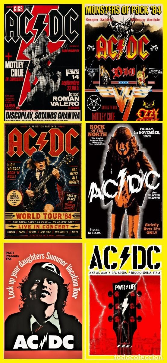 M&uacute;sica de colecci&oacute;n: AC DC Posters - LIMT OFFER - LIMT OFFER 6 POSTERS VINTAGE CONCERT !! cartel 30x40 !!