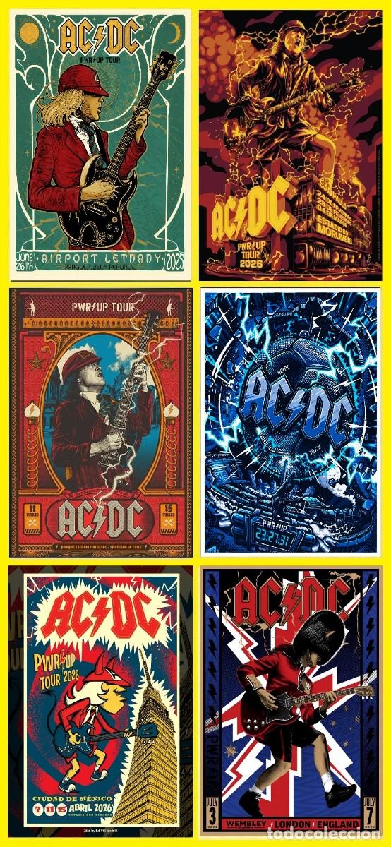 M&uacute;sica de colecci&oacute;n: AC DC Posters - LIMT OFFER - LIMT OFFER 6 POSTERS VINTAGE CONCERT !! cartel 30x40 !!