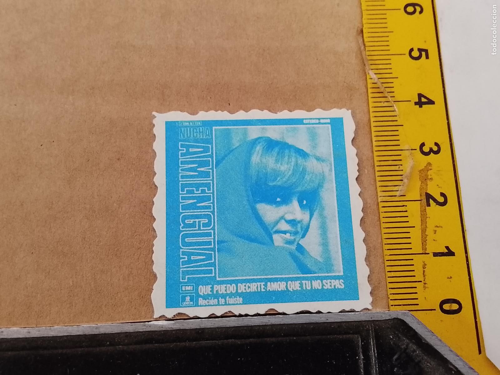 M&uacute;sica de colecci&oacute;n: troquel - CROMO o similar papel grueso troquelado grupo musical CANTANTE - NUCHA AMENGUAL