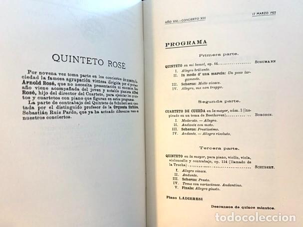 M&uacute;sica de colecci&oacute;n: Quinteto Ros&eacute; : Concierto XIII. 1922. (Sociedad Filarm&oacute;nica de Madrid