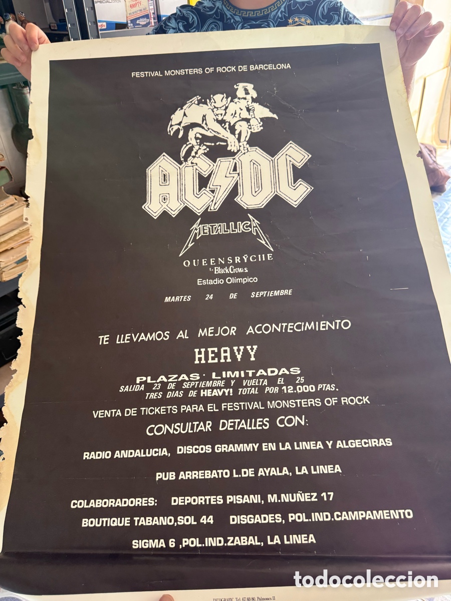 M&uacute;sica de colecci&oacute;n: Antiguo cartel de heavy metal festival monster of rock de Barcelona