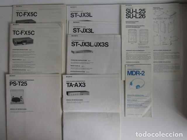 M&uacute;sica de colecci&oacute;n: INSTRUCCIONES GUIAS SONY TC-FX5C - Sony ST-JX3L y ST-JX3L/JX3S - PS-T25 - TA-AX3 - Sony MDR-2