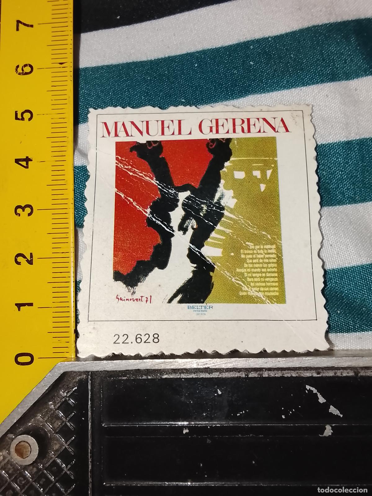 M&uacute;sica de colecci&oacute;n: musica - CROMO o similar carton troquelado CANTANTES - MANUEL GERENA . CON DOBLECES
