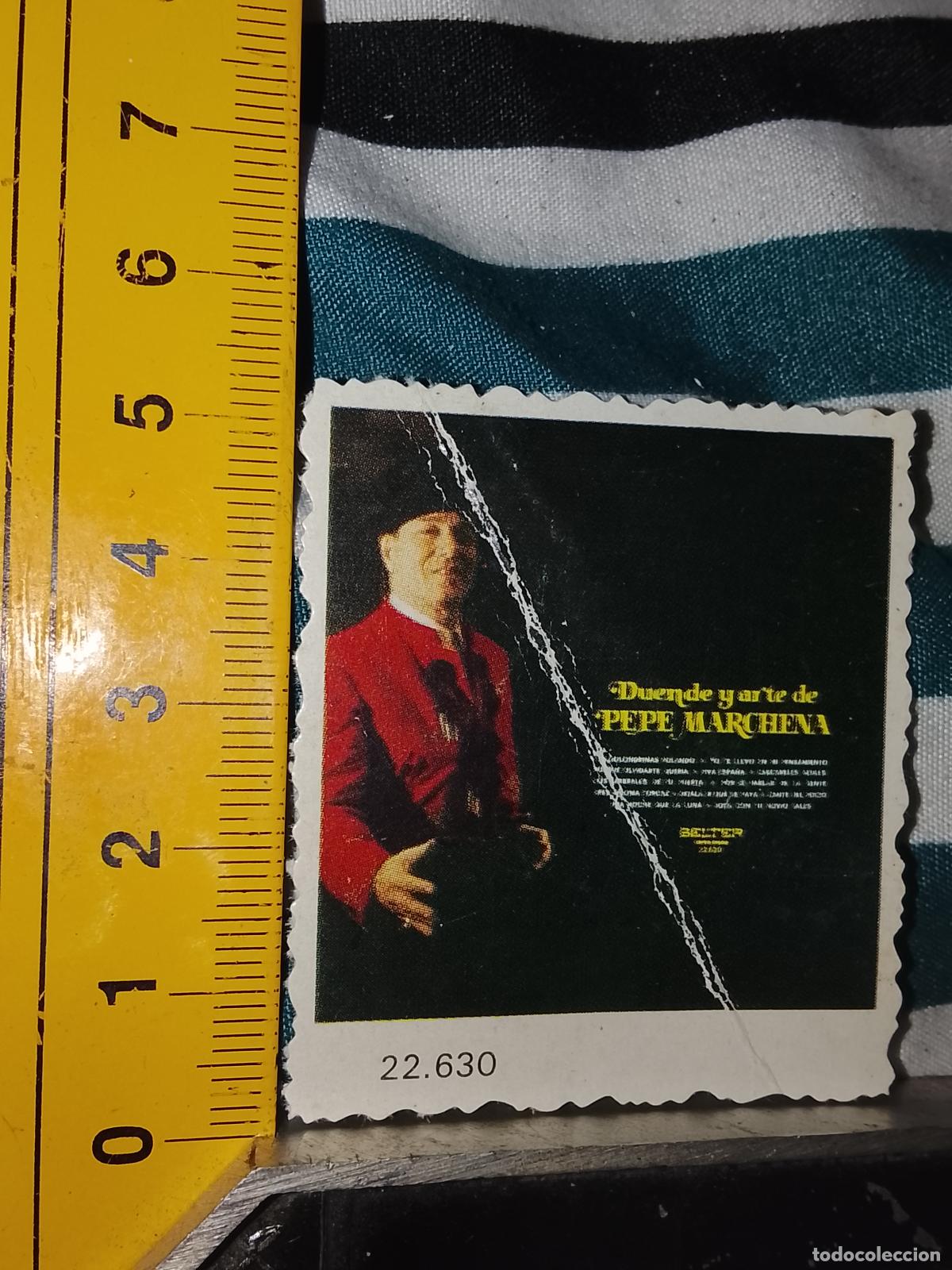 M&uacute;sica de colecci&oacute;n: musica - CROMO o similar carton troquelado CANTANTES - PEPE MARCHENA , CON DOBLEZ