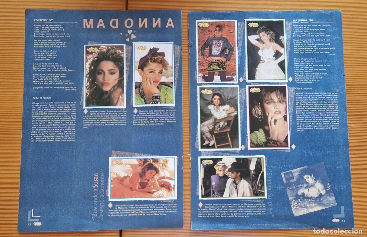 M&uacute;sica de colecci&oacute;n: Madonna Hojas &aacute;lbum superpop con cromos. A&ntilde;os 80-90.