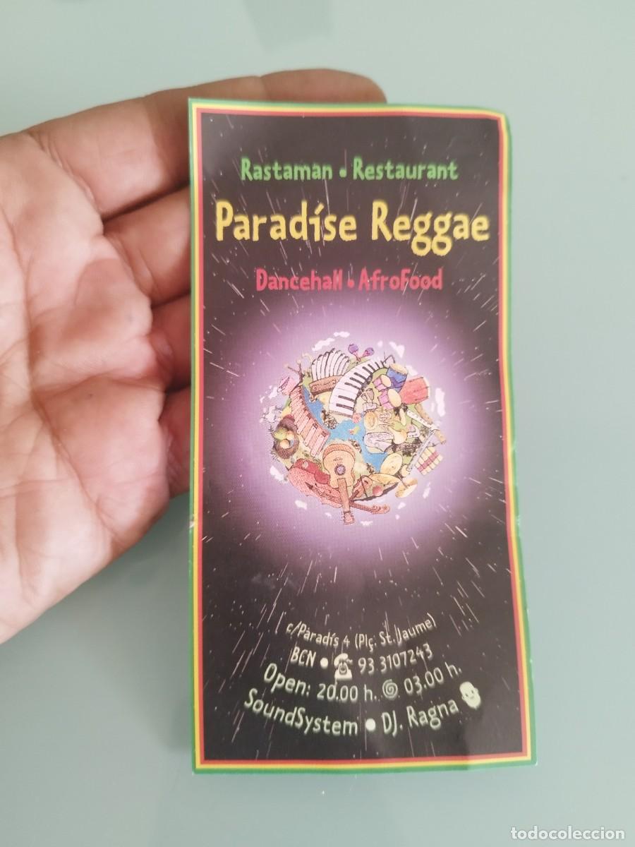 M&uacute;sica de colecci&oacute;n: Flayer Paradise Reggae, un restaurante Rastafari y club de m&uacute;sica Dancehall.