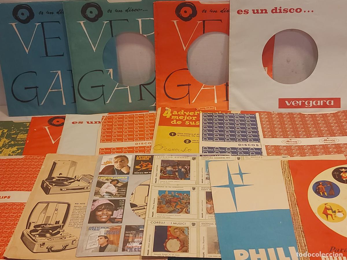 M&uacute;sica de colecci&oacute;n: LOTE 17 FUNDAS ORIGINALES EP 45 RPM | VERGARA | PHILIPS | FONTANA | MERCURY | DISCOPHON | A&Ntilde;OS 60-70