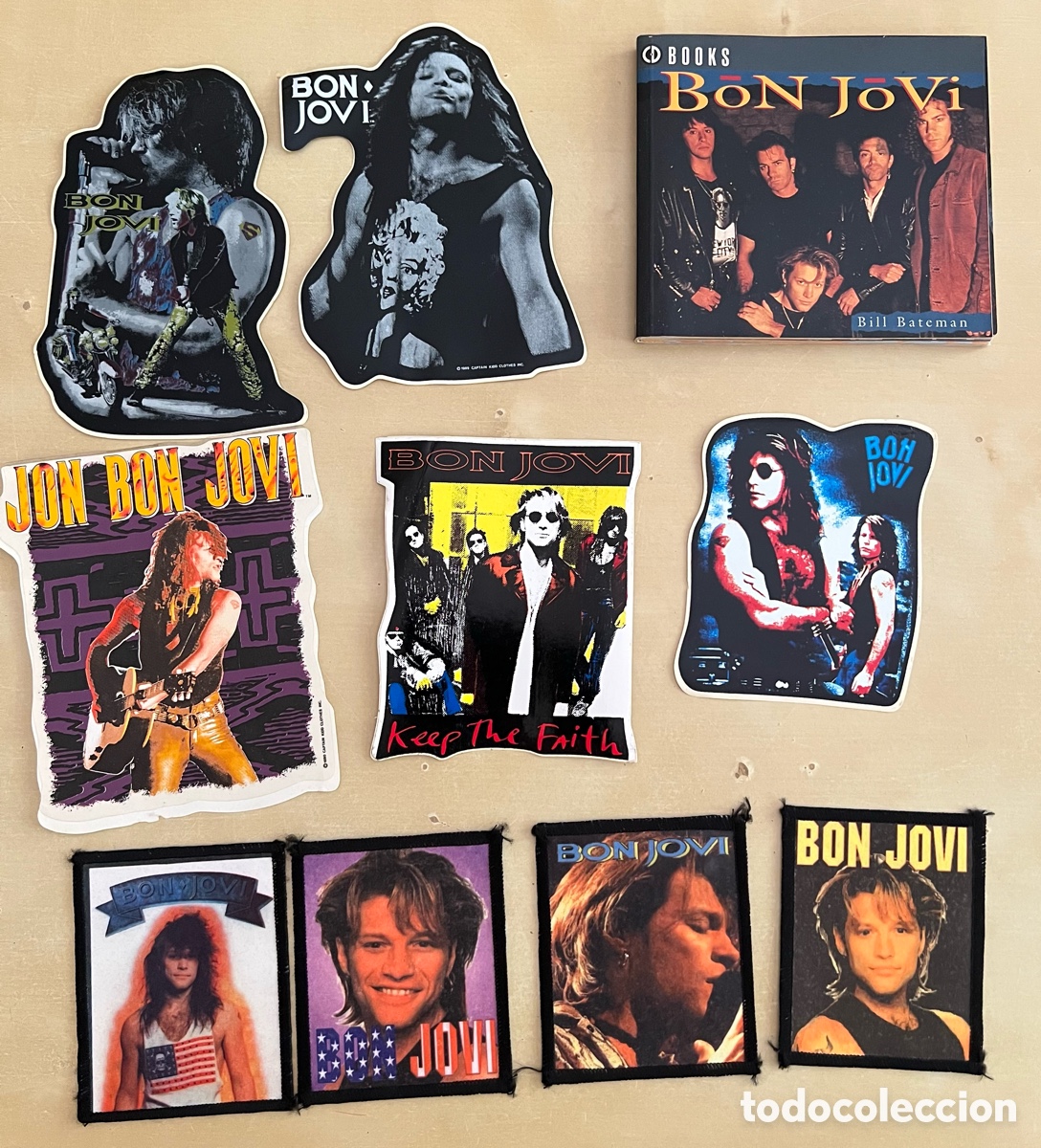 M&uacute;sica de colecci&oacute;n: BON JOVI Lote Coleccionismo parches y pegatinas