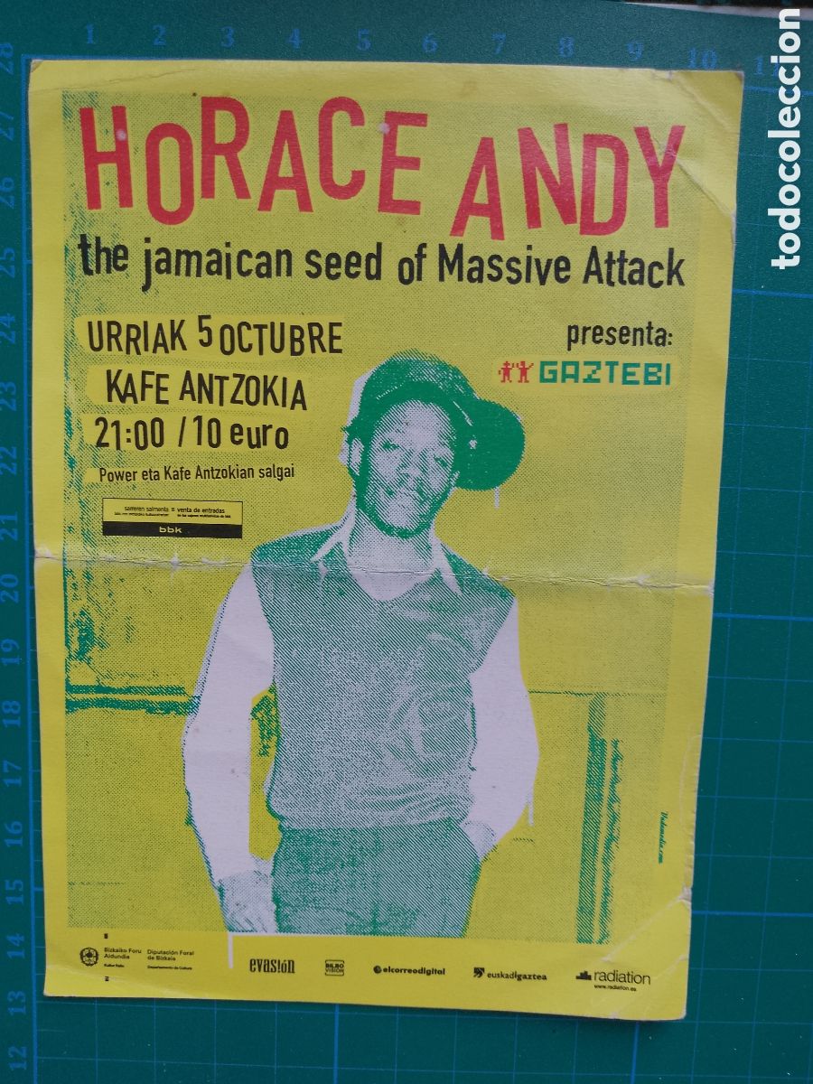 M&uacute;sica de colecci&oacute;n: HORACE ANDY - THE JAMAICAN SEED OF MASSIVE ATTACK . FLYER . LIVE . CONCIERTO 2007 BILBAO