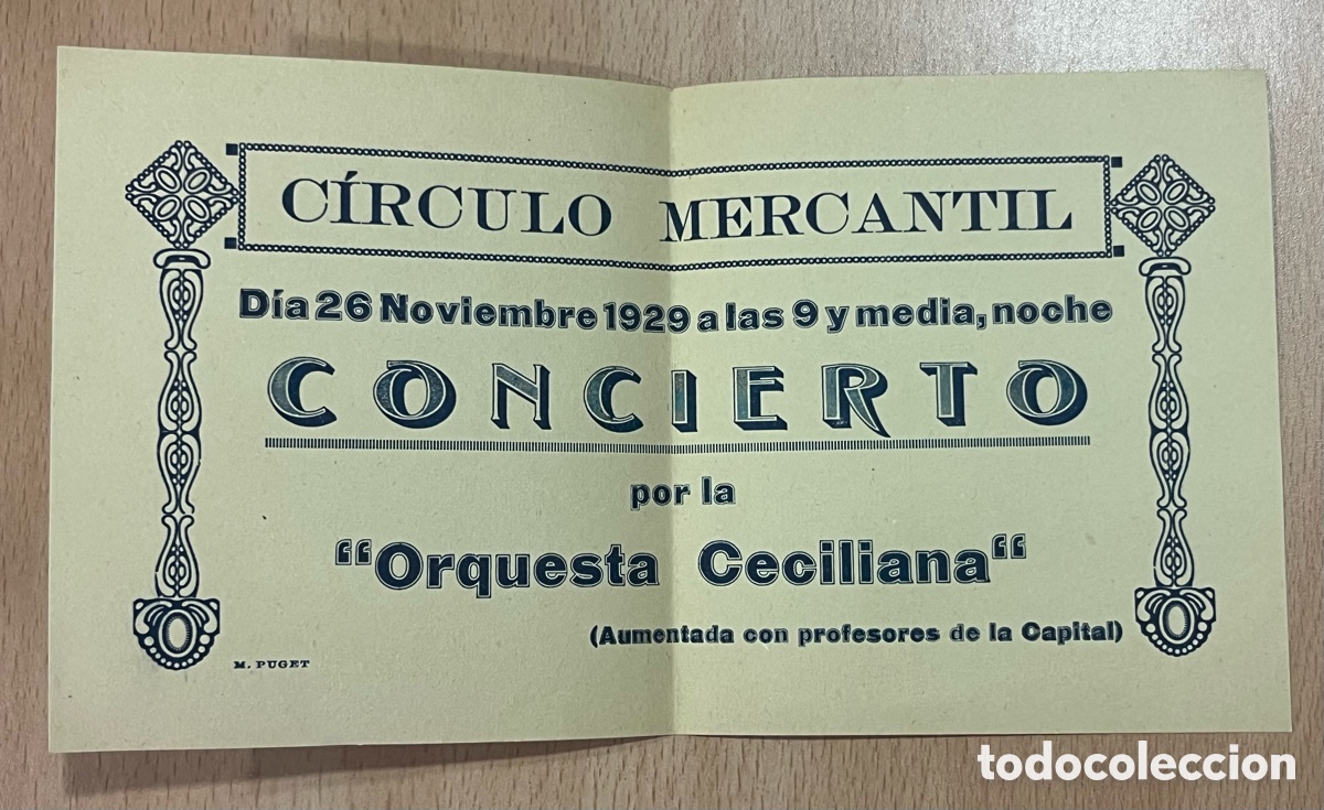M&uacute;sica de colecci&oacute;n: C&Iacute;RCULO MERCANTIL, CONCIERTO POR LA ORQUESTA CECILIANA, IGUALADA - NOVIEMBRE 1929