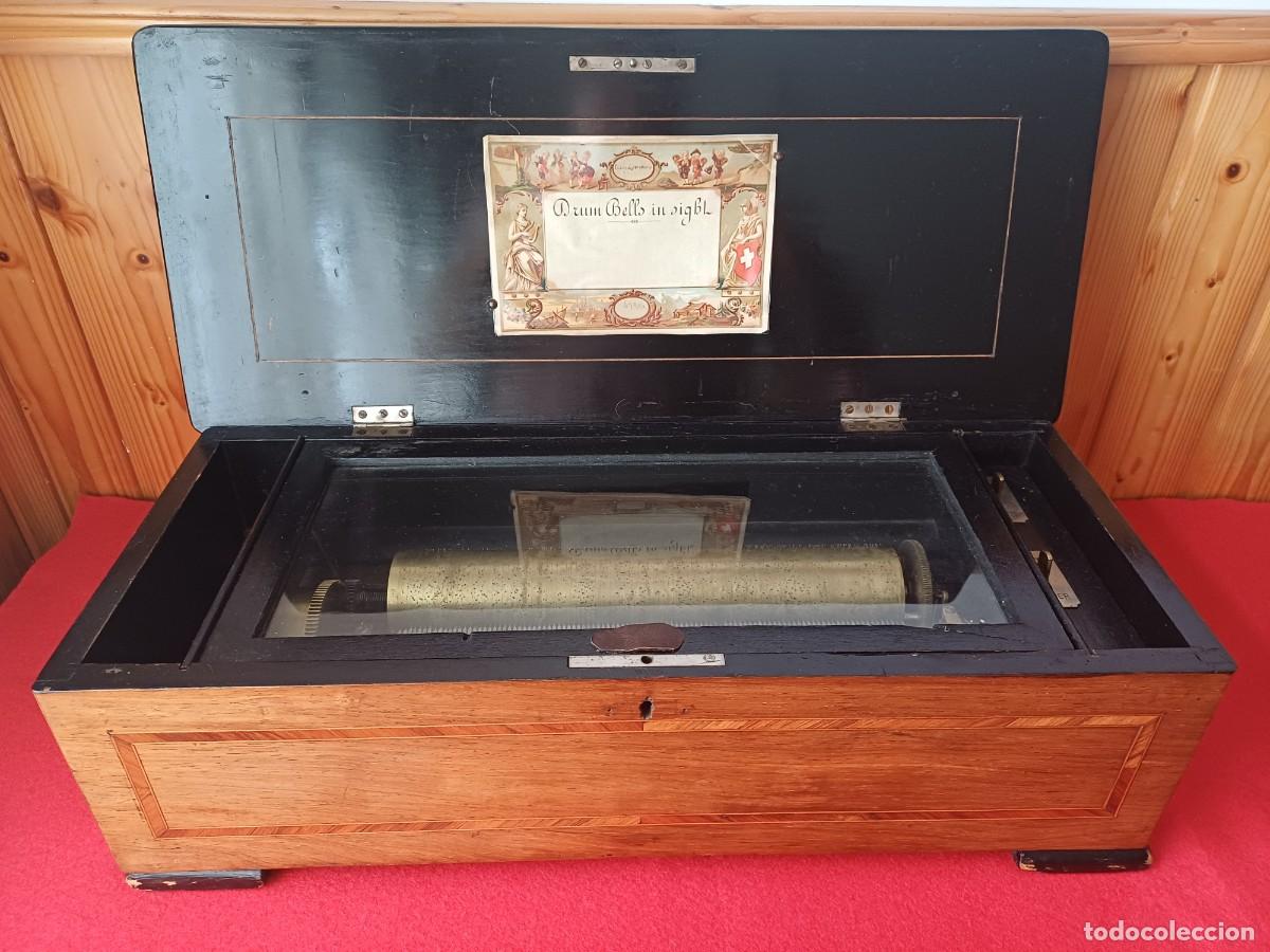 M&uacute;sica de colecci&oacute;n: ANTIGUA CAJA DE M&Uacute;SICA DE CILINDRO SUIZA SIGLO XIX (CON ALG&Uacute;N DESPERFECTO)