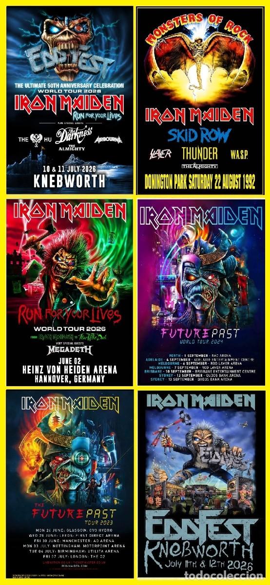 M&uacute;sica de colecci&oacute;n: IRON MAIDEN - LIMT OFFER - LIMT OFFER 6 POSTERS VINTAGE CONCERT !! cartel 30x40 !!