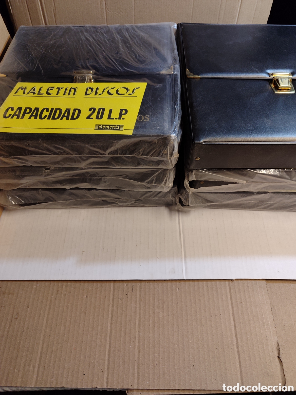 M&uacute;sica de colecci&oacute;n: Lote 6 maletines porta discos vinilos para 20 LPs.nuevos a estrenar.maletin porta discos clements