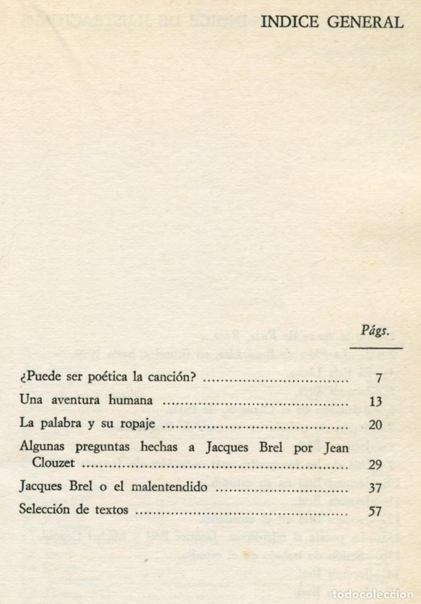 M&uacute;sica de colecci&oacute;n: JACQUES BREL. SU VIDA, LETRAS DE SUS CANCIONES. - Foto 3