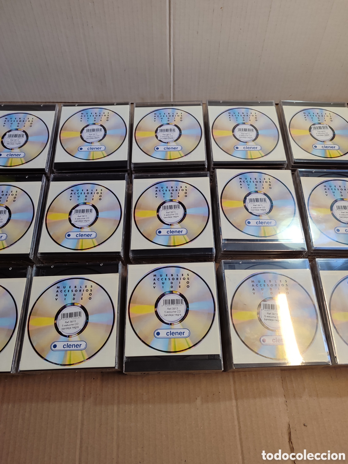 M&uacute;sica de colecci&oacute;n: Gran lote cajas CD vac&iacute;as clener nuevas a estrenar en packs de 5.5 estuche CD bandeja negra.75 cajas