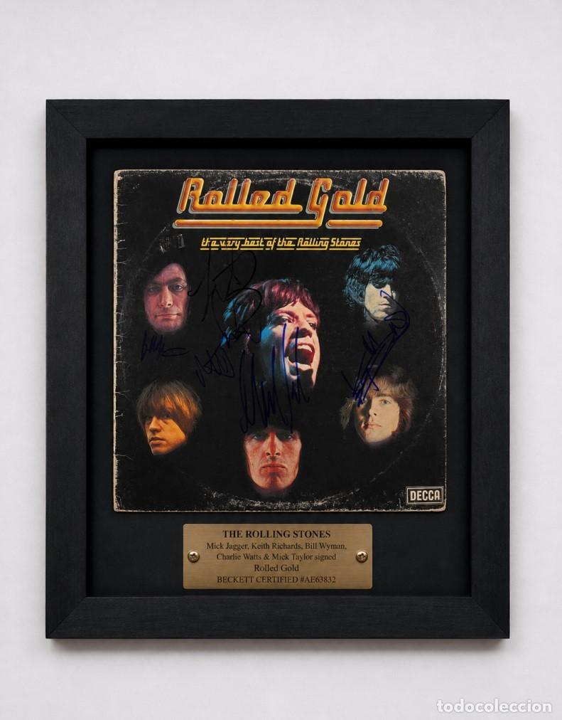 M&uacute;sica de colecci&oacute;n: THE ROLLING STONES &ndash; &ldquo;ROLLED GOLD&rdquo; Signed by Five Band Members &middot; Beckett Certified &middot; Museum-Quality