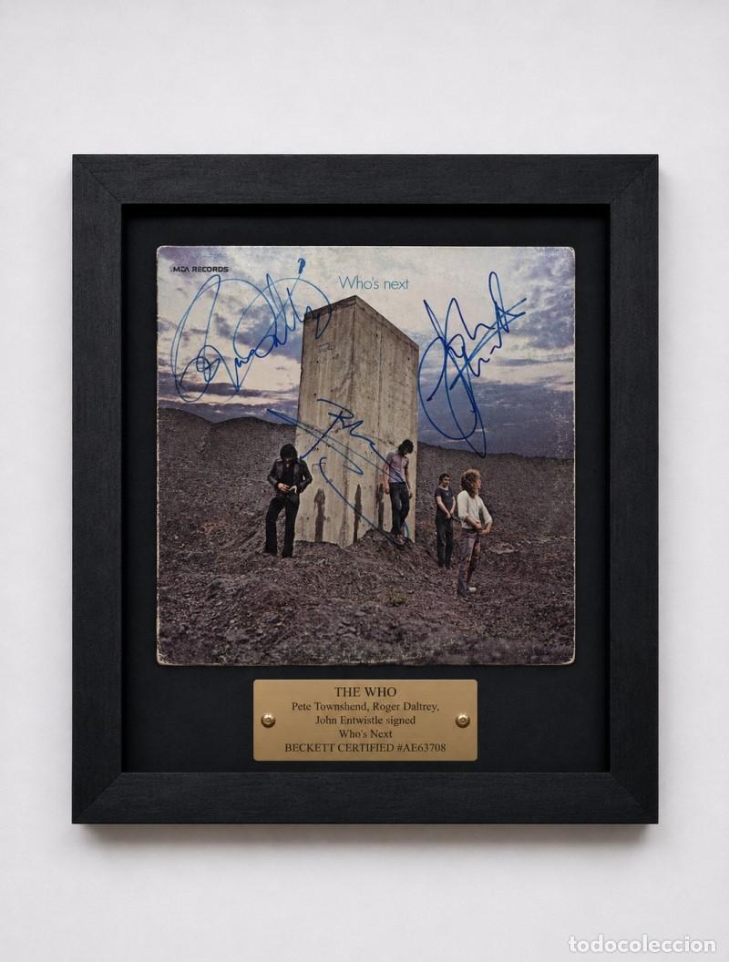 M&uacute;sica de colecci&oacute;n: THE WHO &ndash; WHO&rsquo;S NEXT SIGNED ALBUM | TOWNSHEND, DALTREY & ENTWISTLE | BECKETT LOA | MUSEUM FRAMED