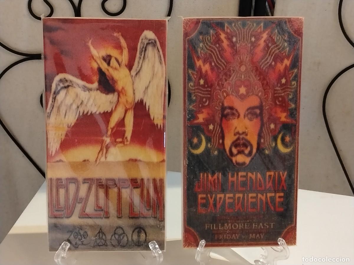 M&uacute;sica de cole&ccedil;&atilde;o: PAREJA DE 2 CARTELES EN MADERA (JIMI HENDRIX Y LED-ZEPPELIN)