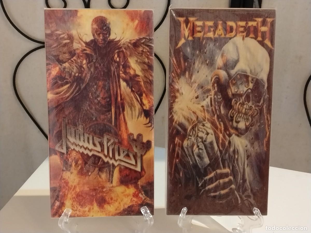 Musique de collection: PAREJA DE 2 CARTELES EN MADERA (MEGADETH Y JUDAS PRIEST)