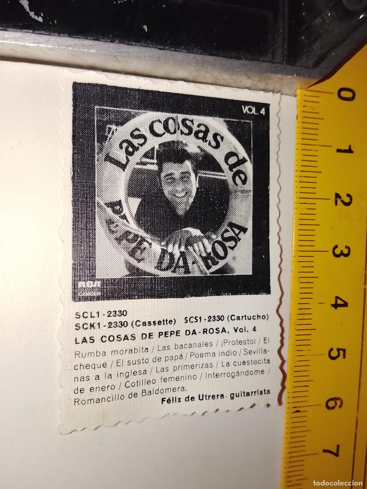 M&uacute;sica de colecci&oacute;n: musica - cromo o similar papel troquelado - cantantante - pepe da rosa